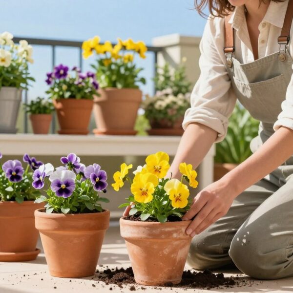 Jak sadzić bratki w doniczkach