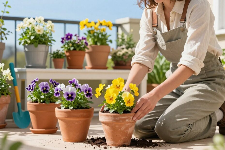Jak sadzić bratki w doniczkach
