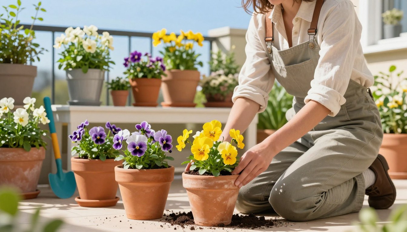 Jak sadzić bratki w doniczkach